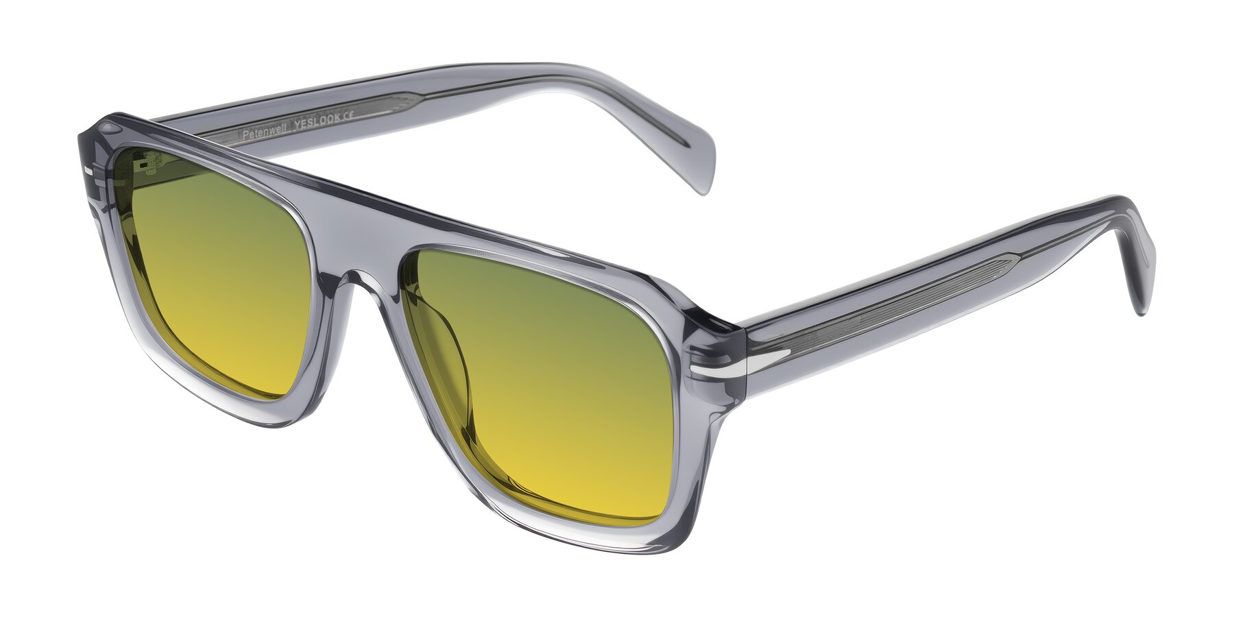 Angle of Petenwell in Transparent Gray with Green / Yellow Gradient Lenses