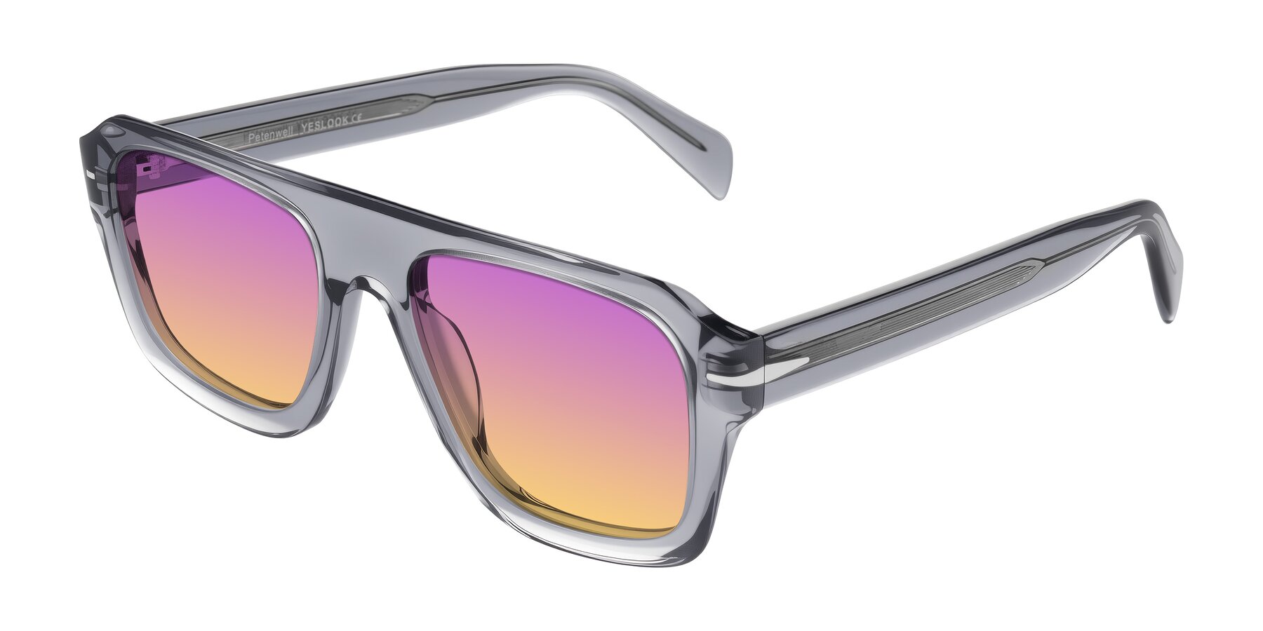 Angle of Petenwell in Transparent Gray with Purple / Yellow Gradient Lenses