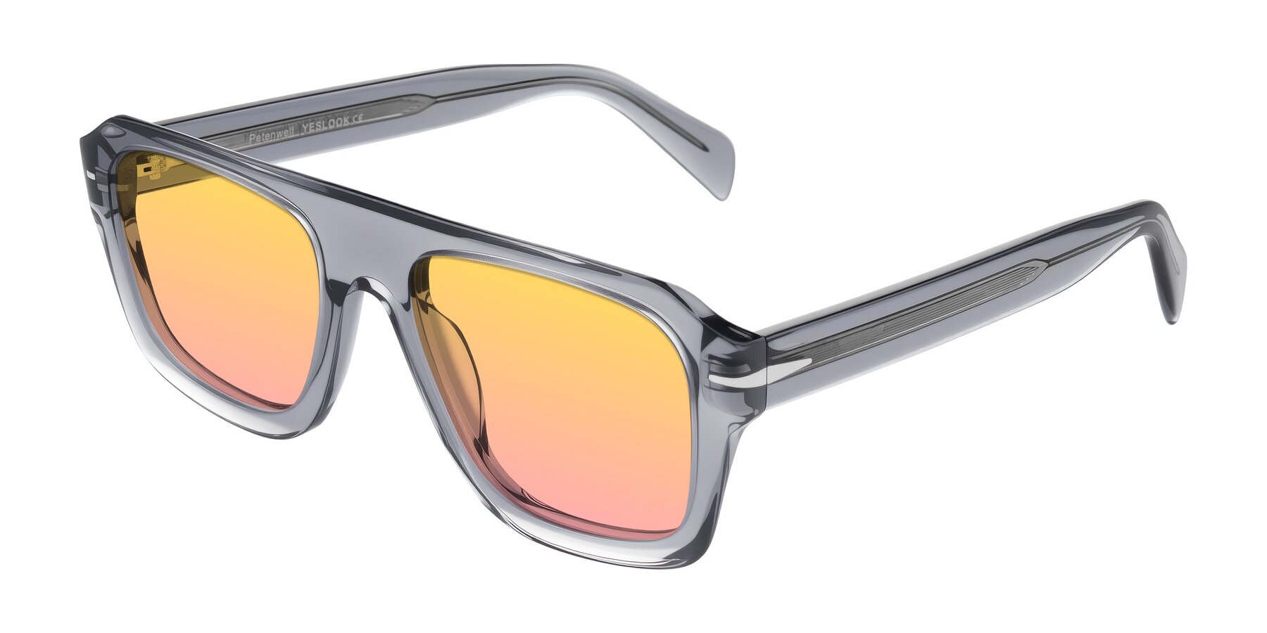 Angle of Petenwell in Transparent Gray with Yellow / Pink Gradient Lenses