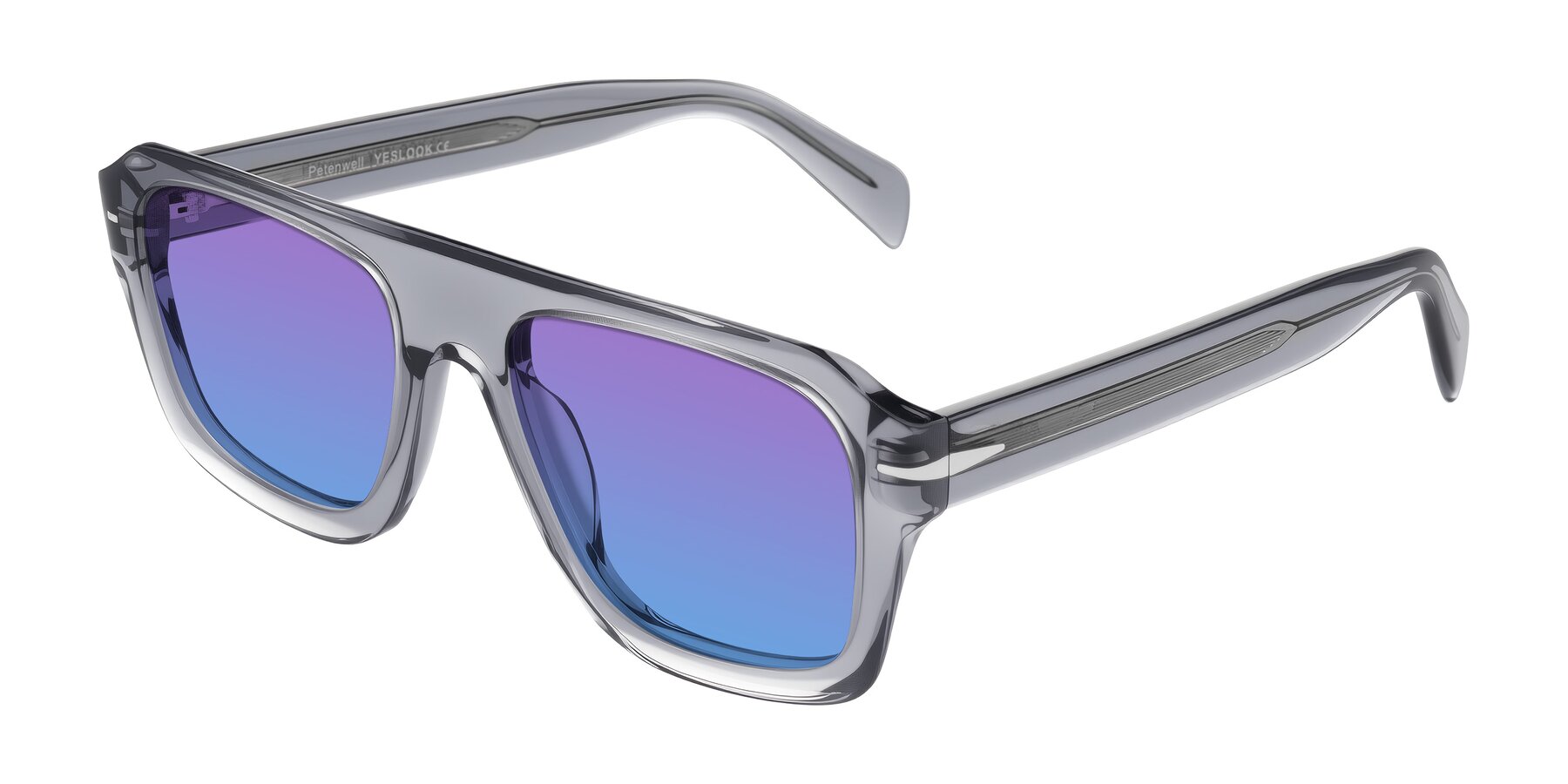 Angle of Petenwell in Transparent Gray with Purple / Blue Gradient Lenses
