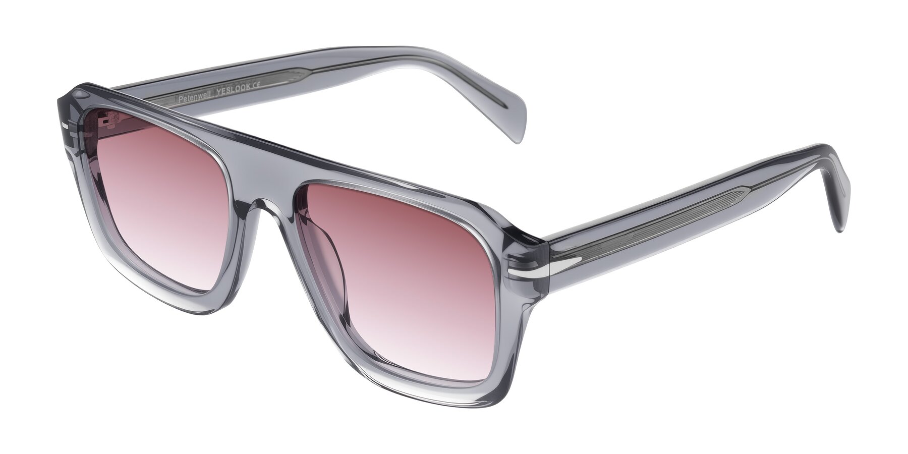 Angle of Petenwell in Transparent Gray with Garnet Gradient Lenses
