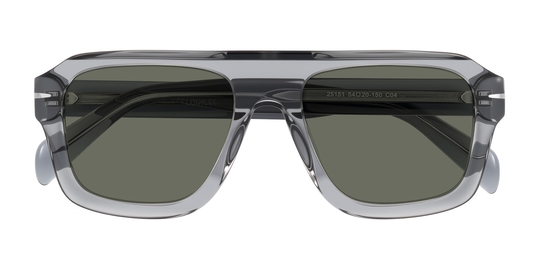 Folded Front of Petenwell in Transparent Gray with Gray Polarized Lenses