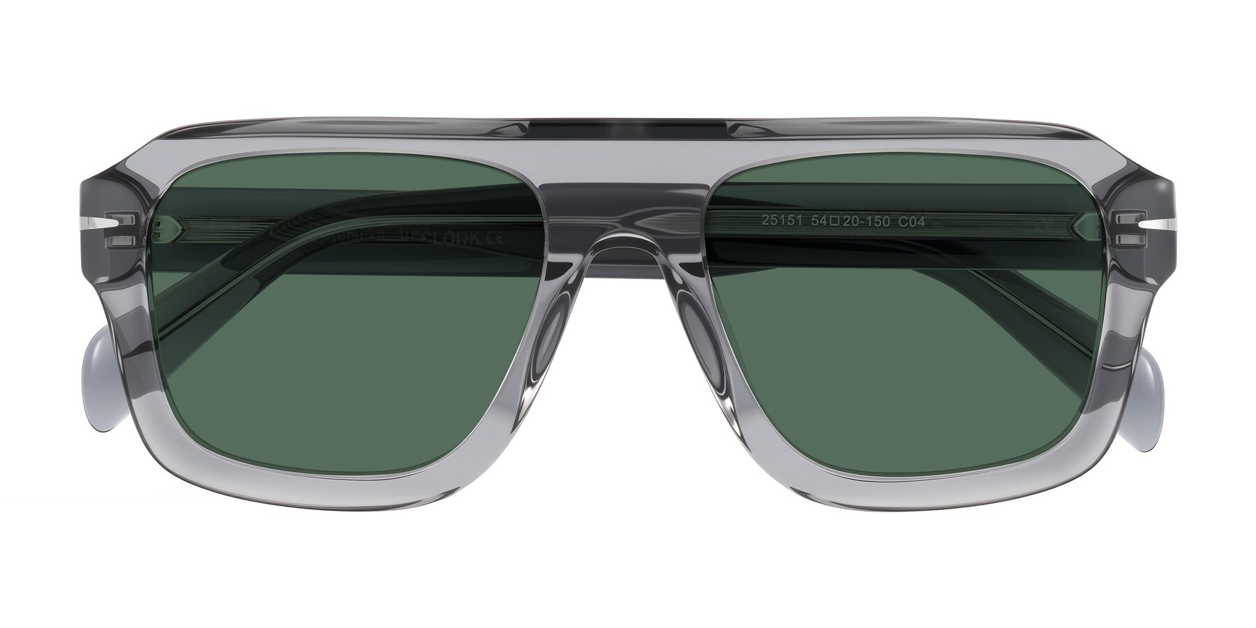 Folded Front of Petenwell in Transparent Gray with Green Polarized Lenses
