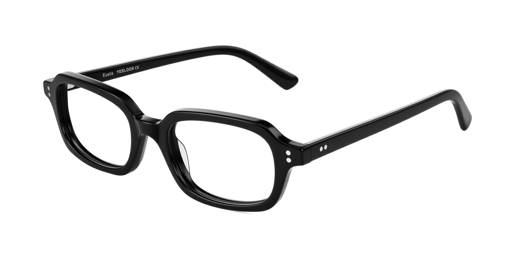 Angle of Eustis in Black with Clear Blue Light Blocking Lenses