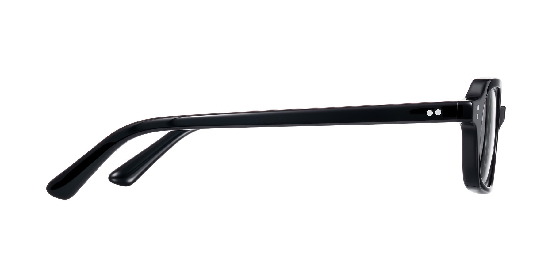 Side of Eustis in Black with Clear Blue Light Blocking Lenses