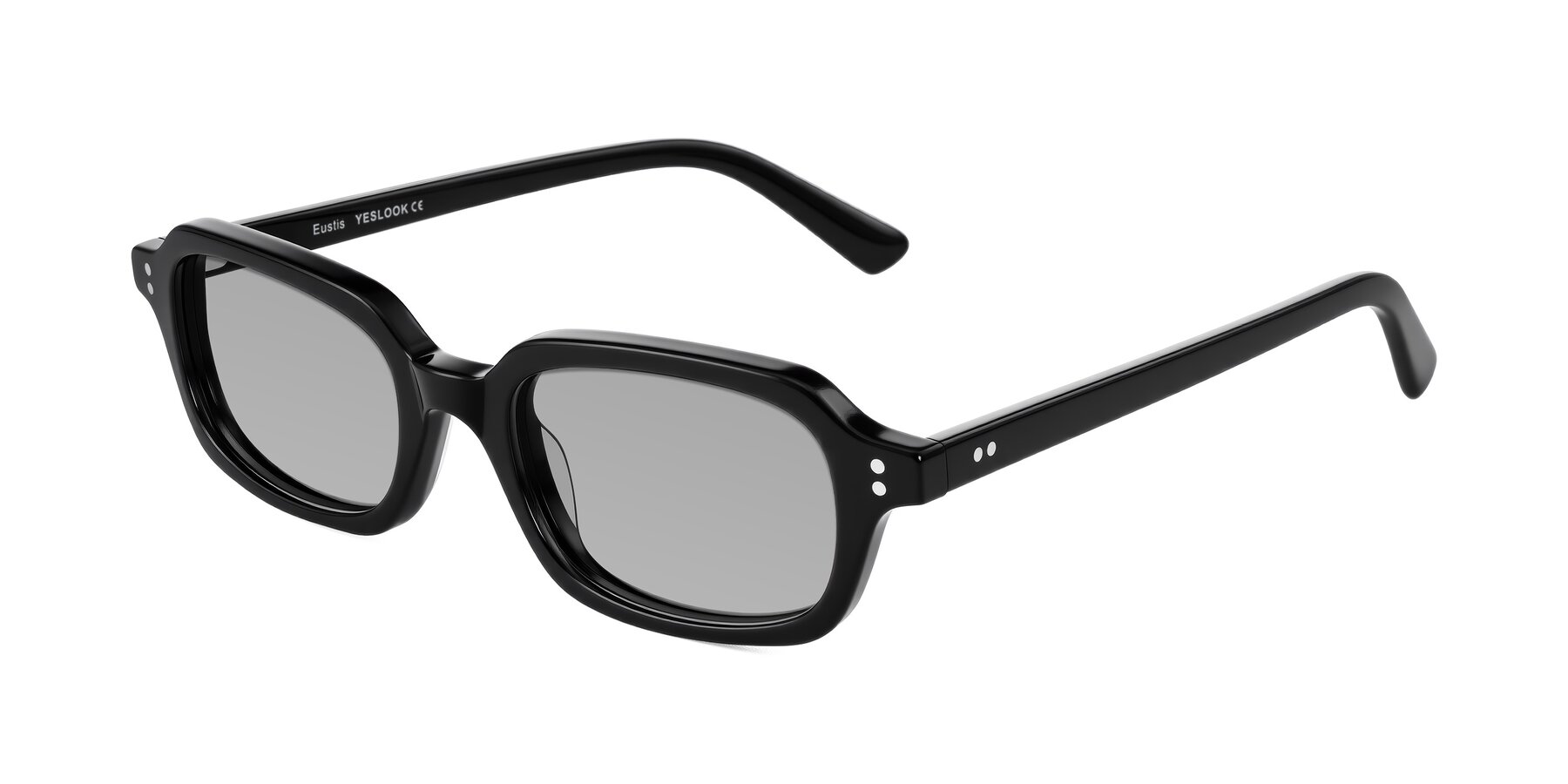 Angle of Eustis in Black with Light Gray Tinted Lenses