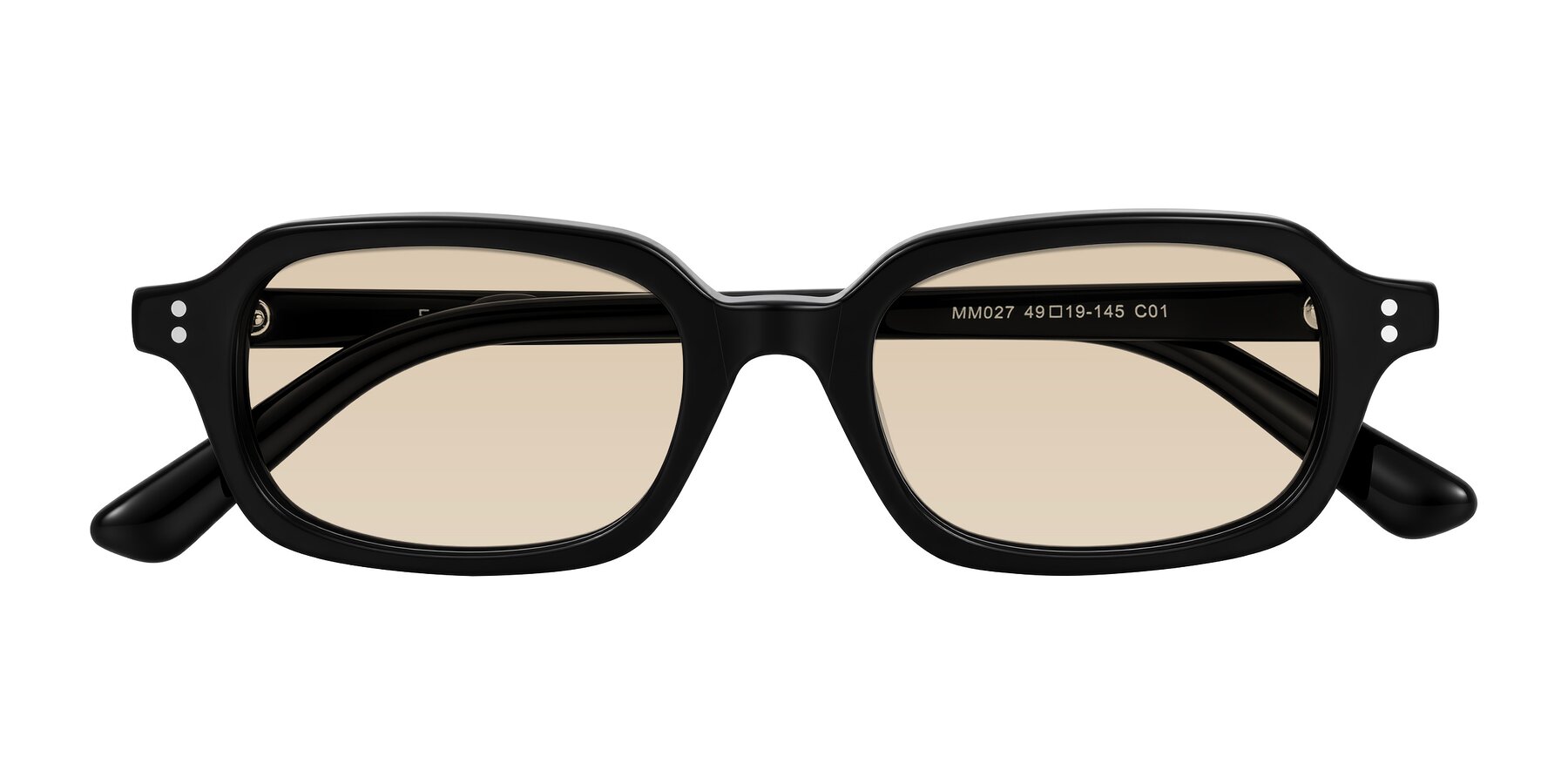 Folded Front of Eustis in Black with Light Brown Tinted Lenses