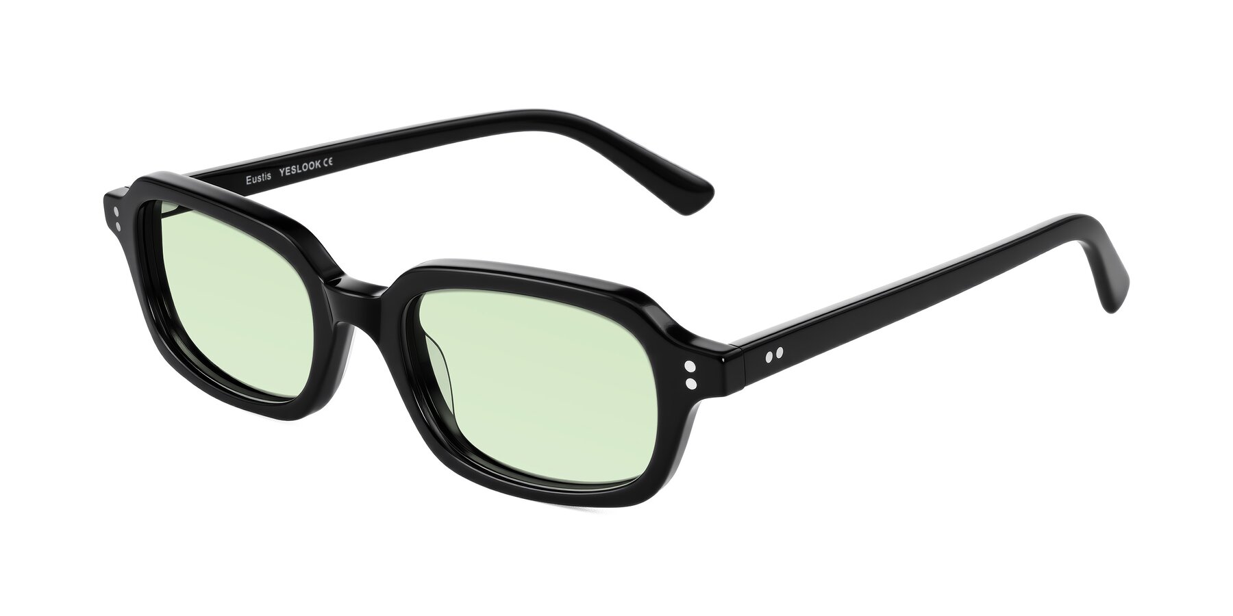 Angle of Eustis in Black with Light Green Tinted Lenses