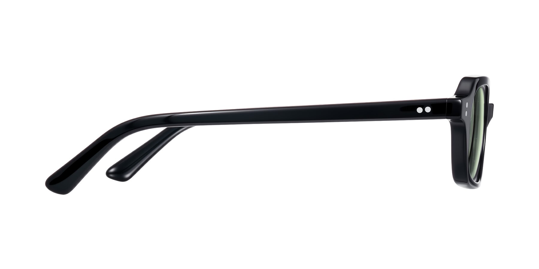 Side of Eustis in Black with Light Green Tinted Lenses