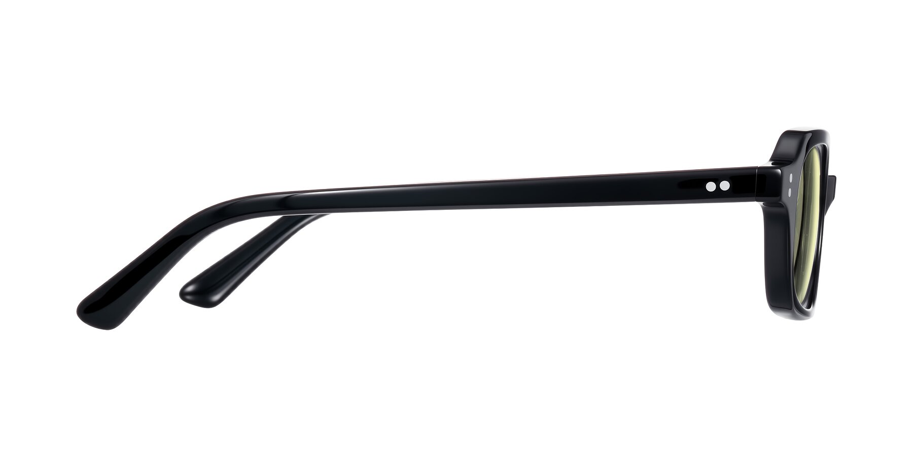 Side of Eustis in Black with Light Yellow Tinted Lenses