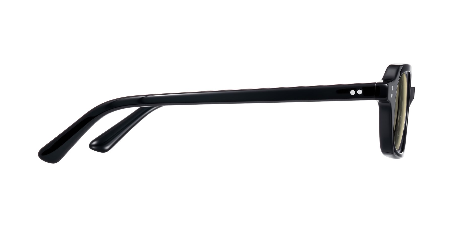 Side of Eustis in Black with Light Champagne Tinted Lenses