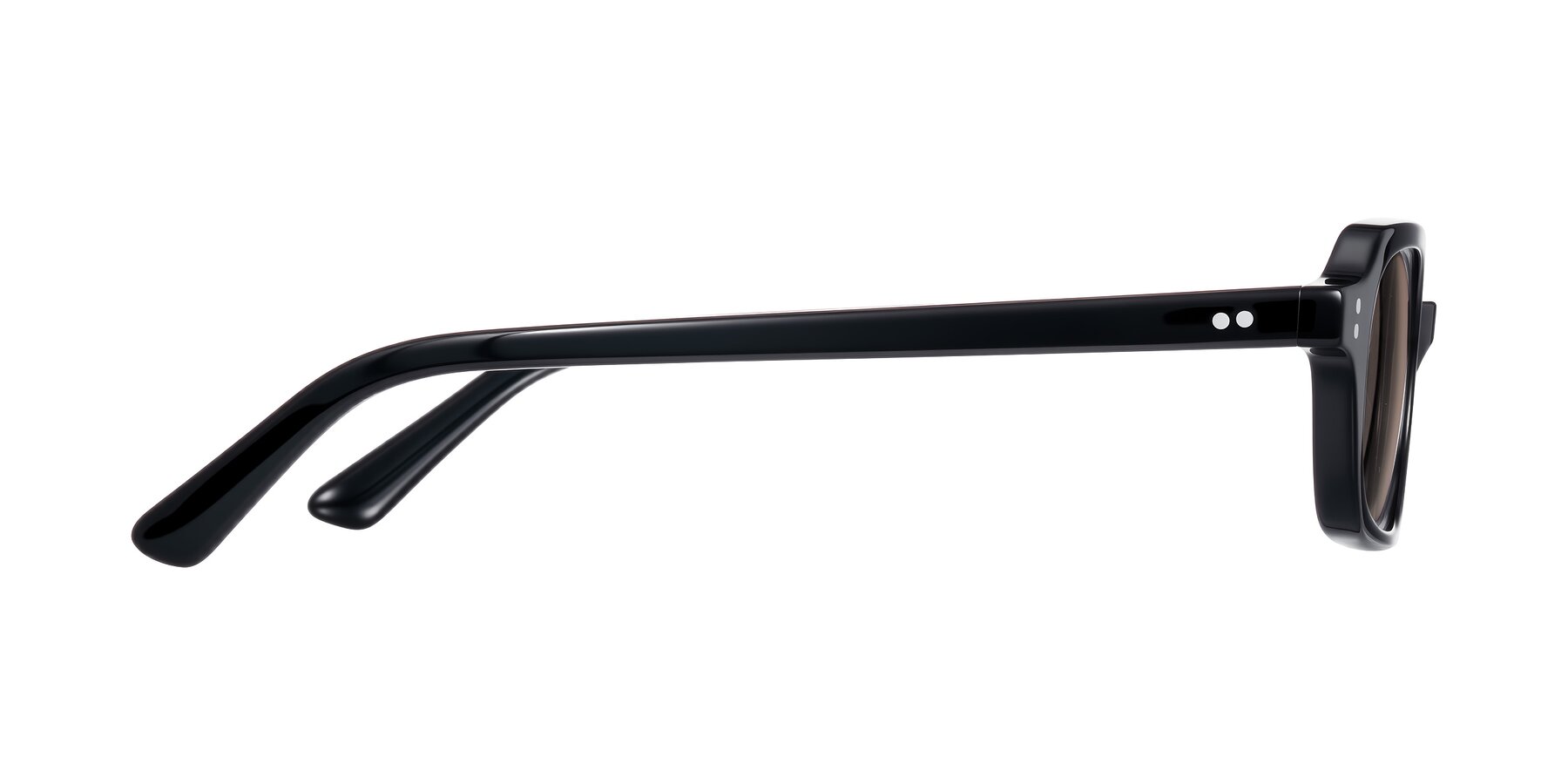 Side of Eustis in Black with Medium Brown Tinted Lenses
