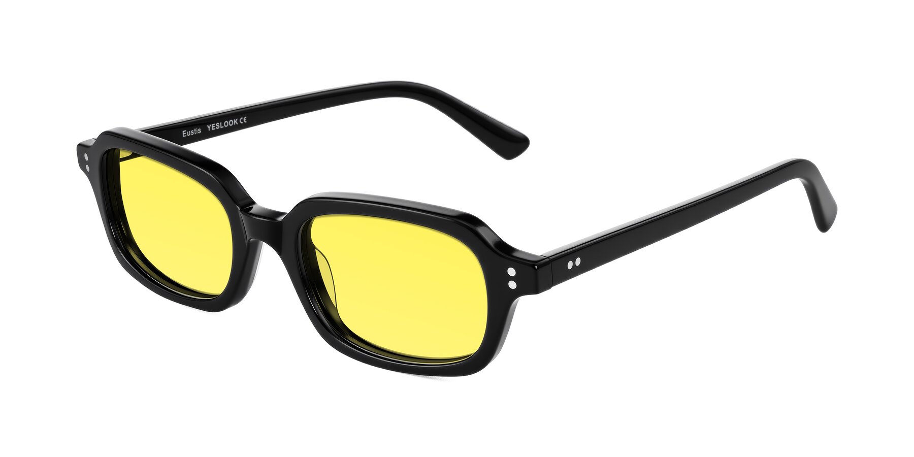 Angle of Eustis in Black with Medium Yellow Tinted Lenses