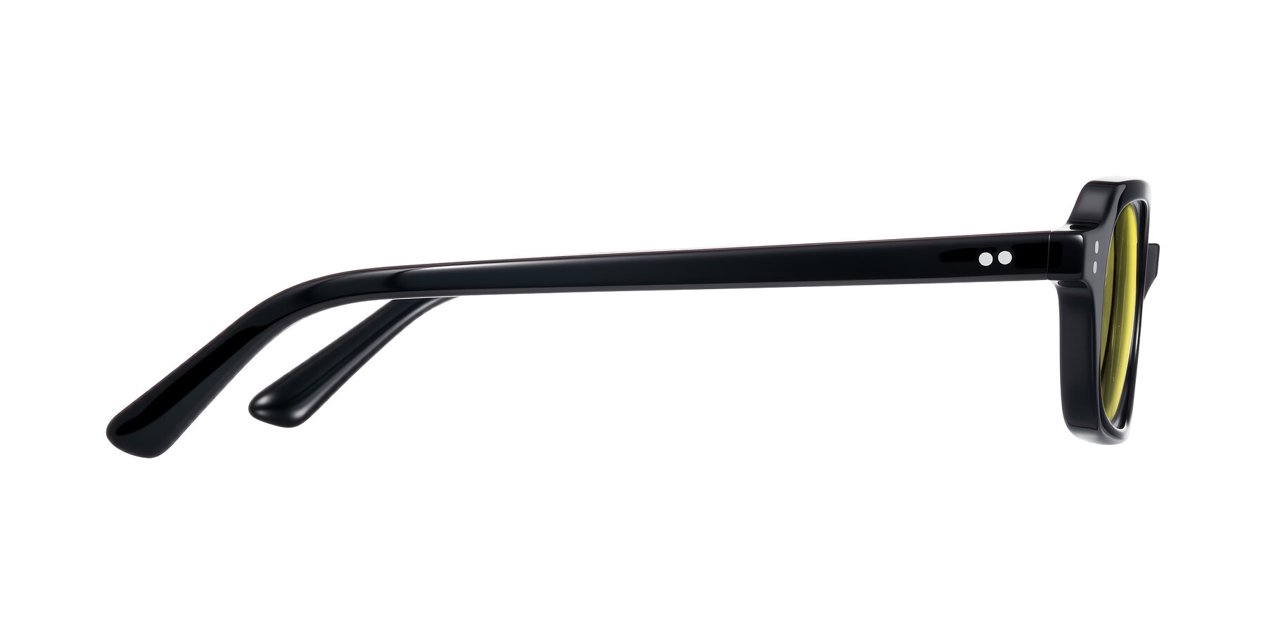 Side of Eustis in Black with Medium Yellow Tinted Lenses