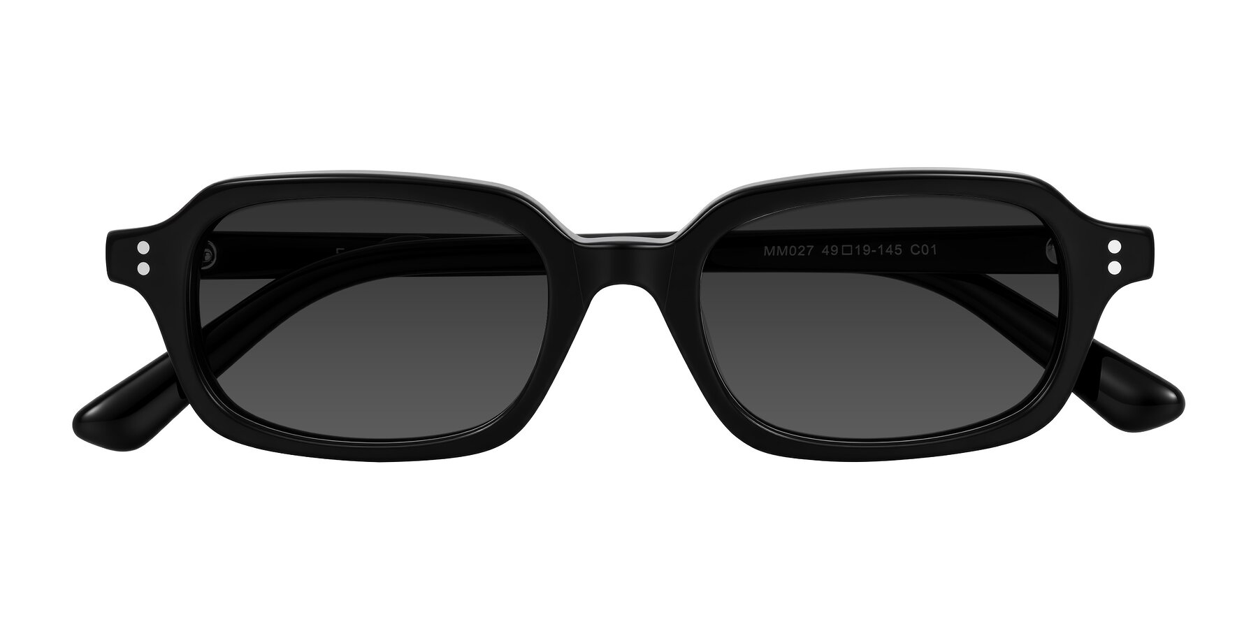Folded Front of Eustis in Black with Gray Tinted Lenses