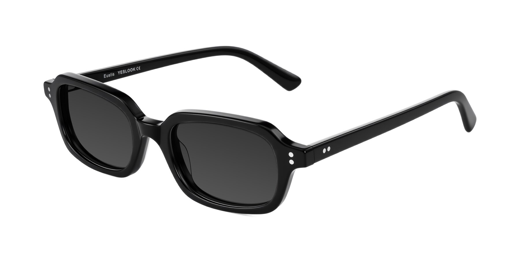 Angle of Eustis in Black with Gray Tinted Lenses