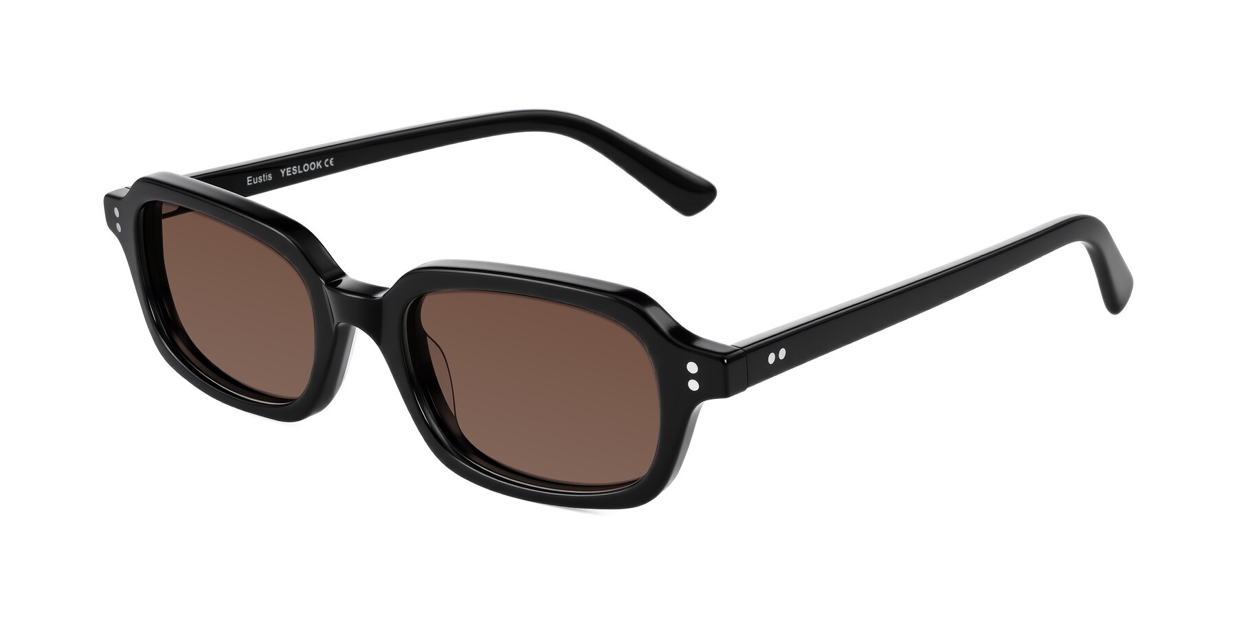Angle of Eustis in Black with Brown Tinted Lenses