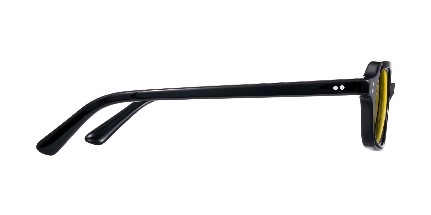 Side of Eustis in Black with Yellow Tinted Lenses