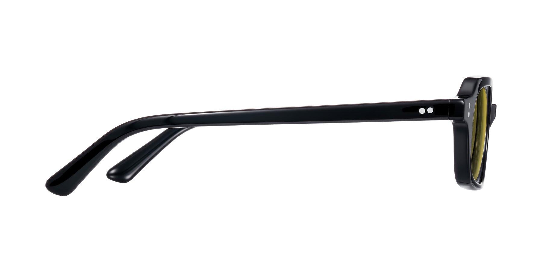 Side of Eustis in Black with Champagne Tinted Lenses