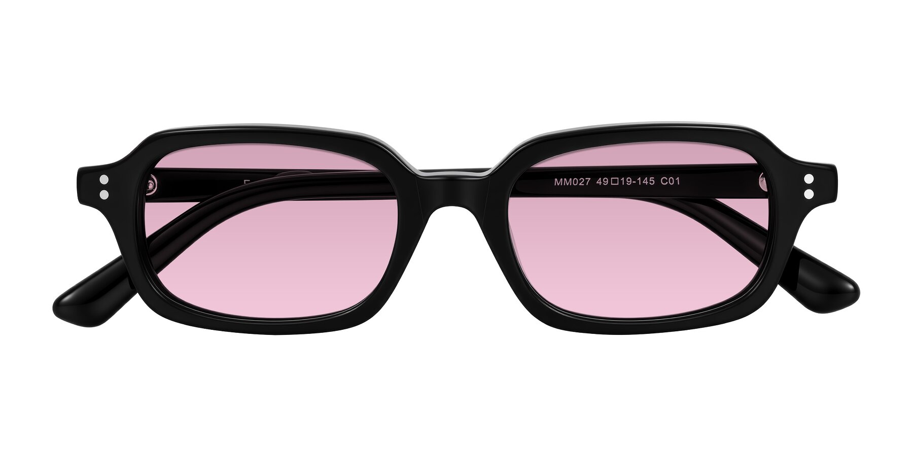 Folded Front of Eustis in Black with Light Wine Tinted Lenses