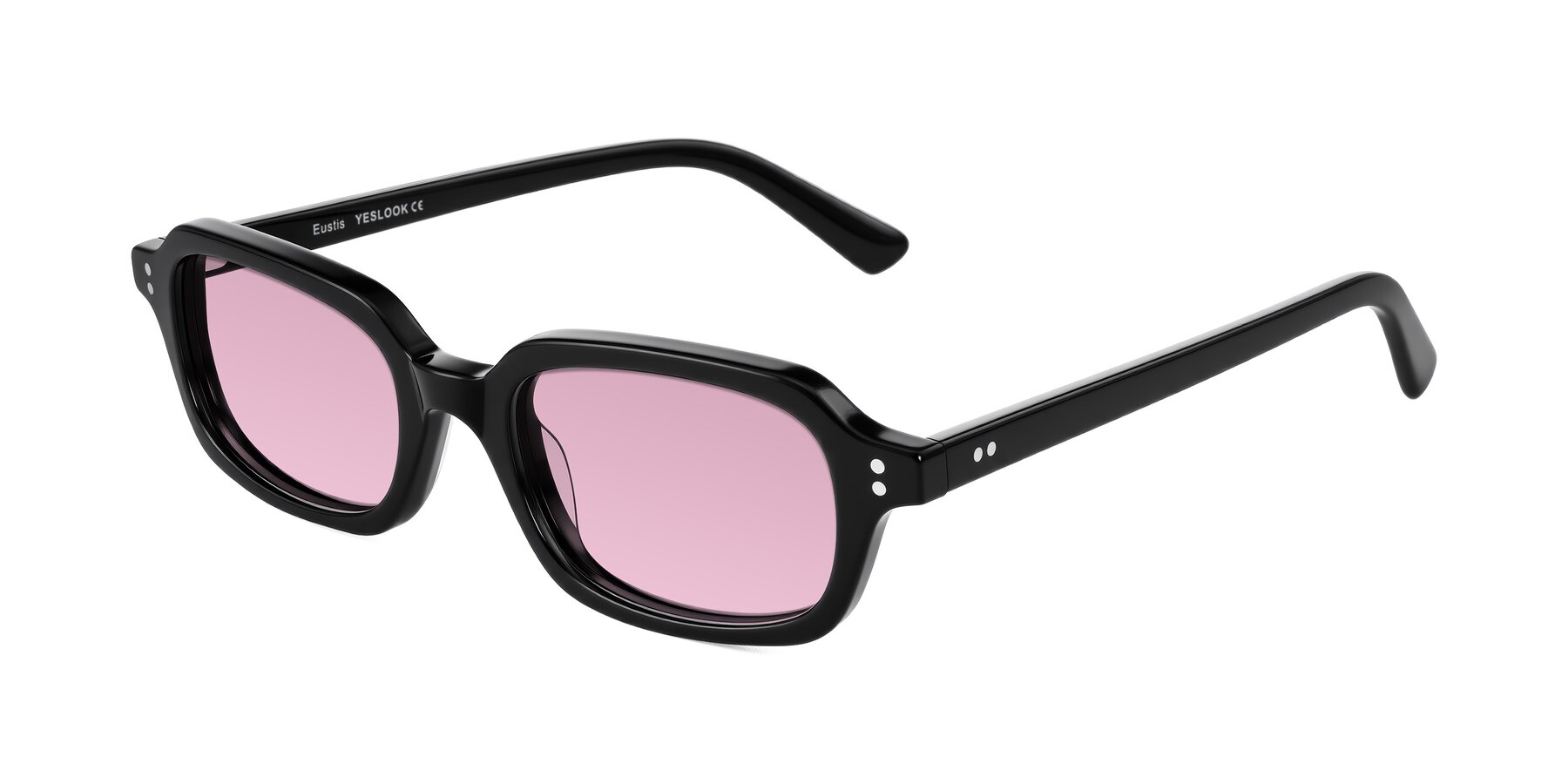 Angle of Eustis in Black with Light Wine Tinted Lenses