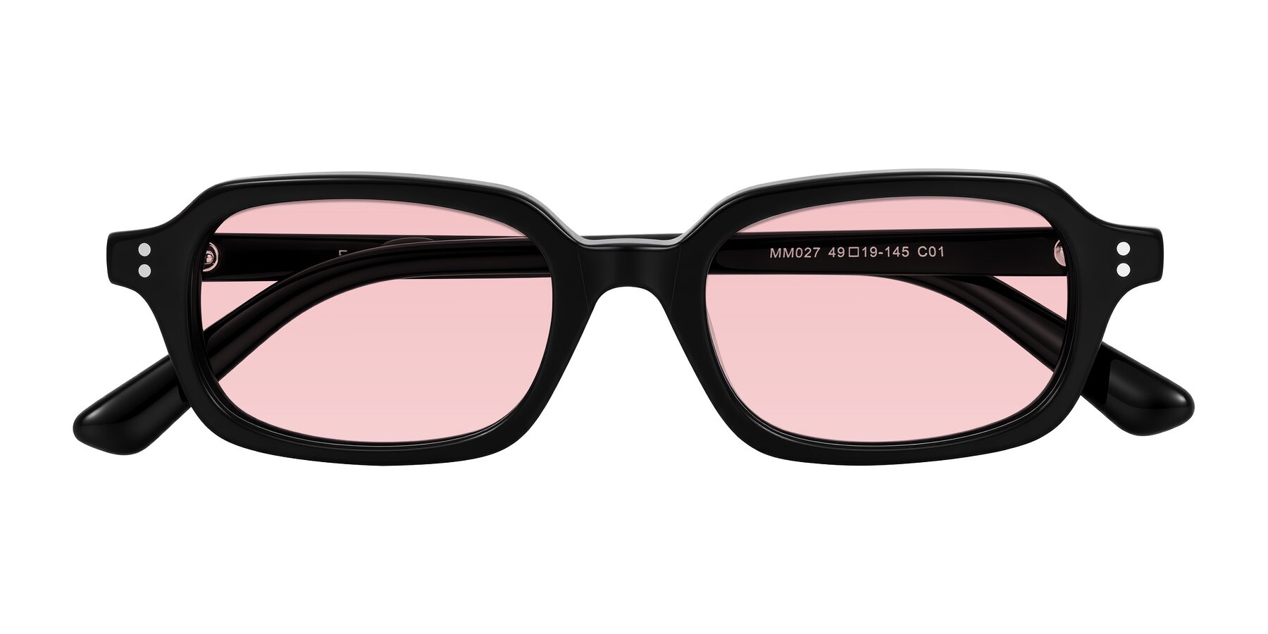 Folded Front of Eustis in Black with Light Garnet Tinted Lenses