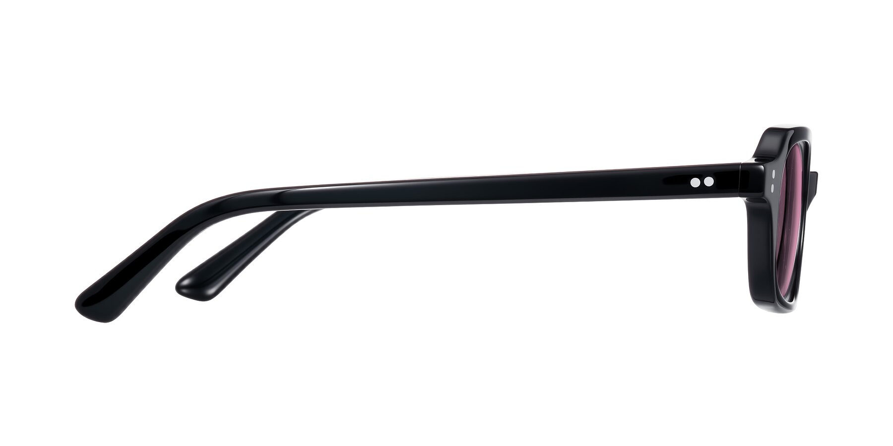 Side of Eustis in Black with Medium Wine Tinted Lenses