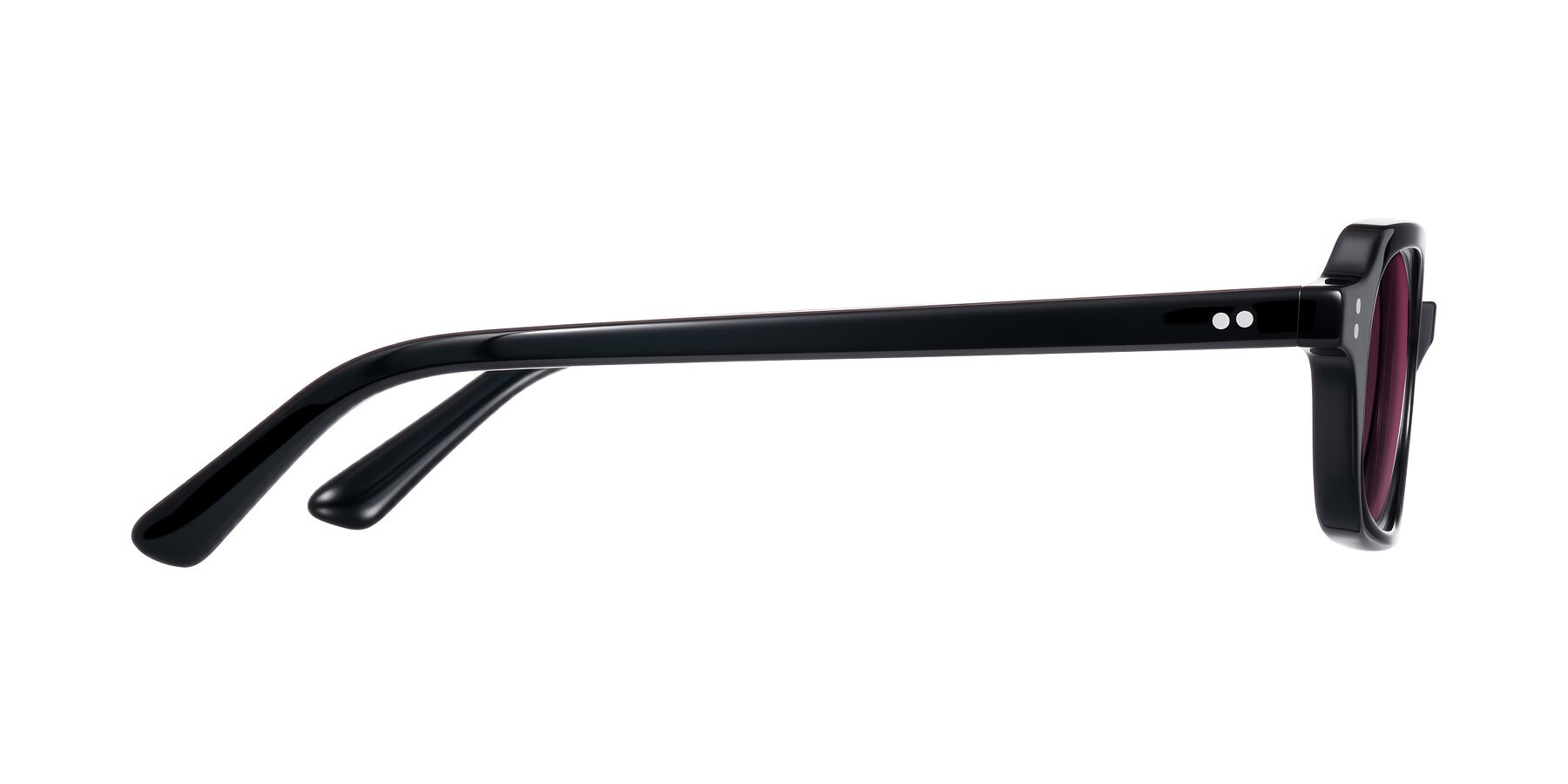Side of Eustis in Black with Wine Tinted Lenses
