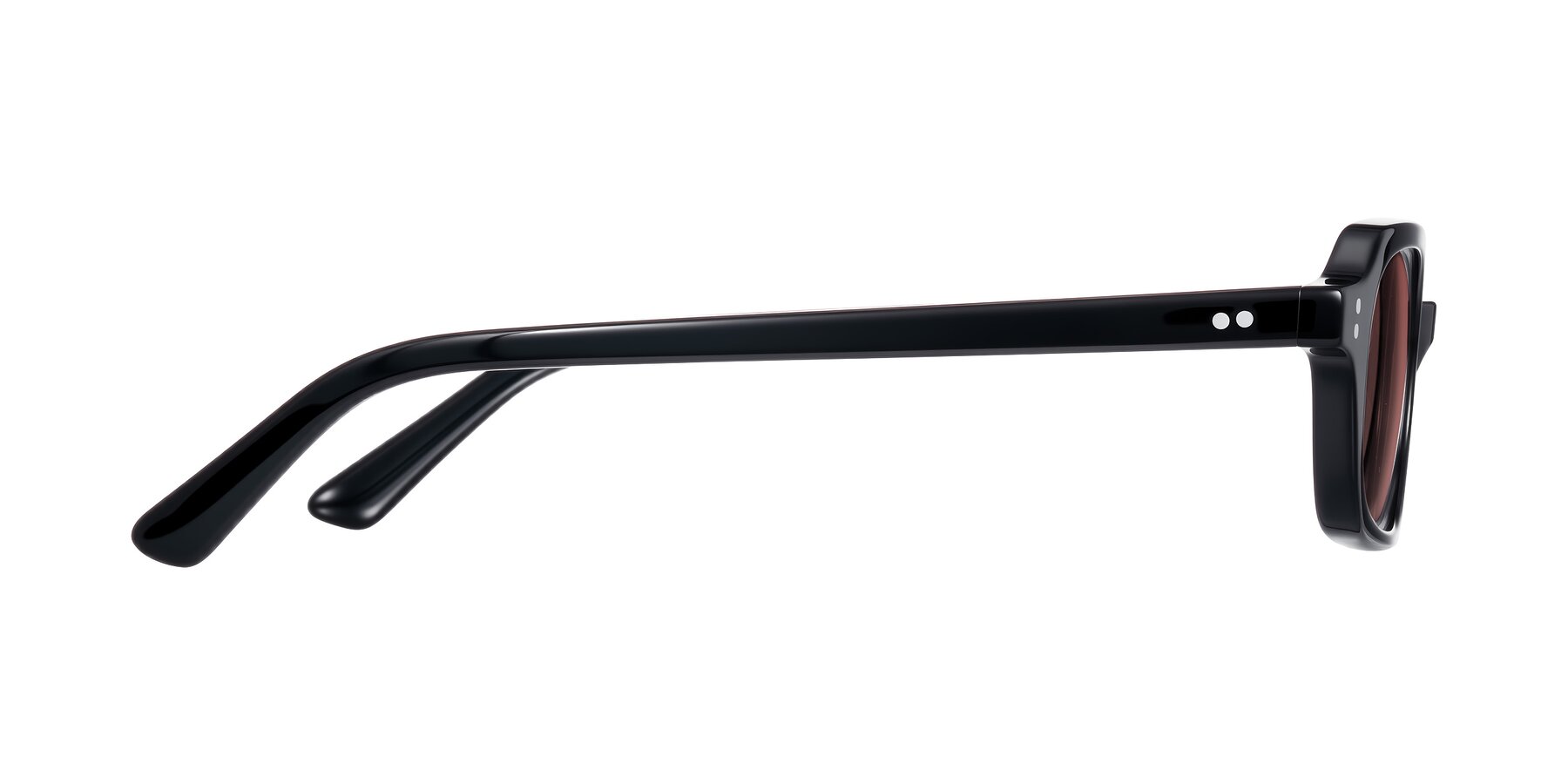 Side of Eustis in Black with Garnet Tinted Lenses