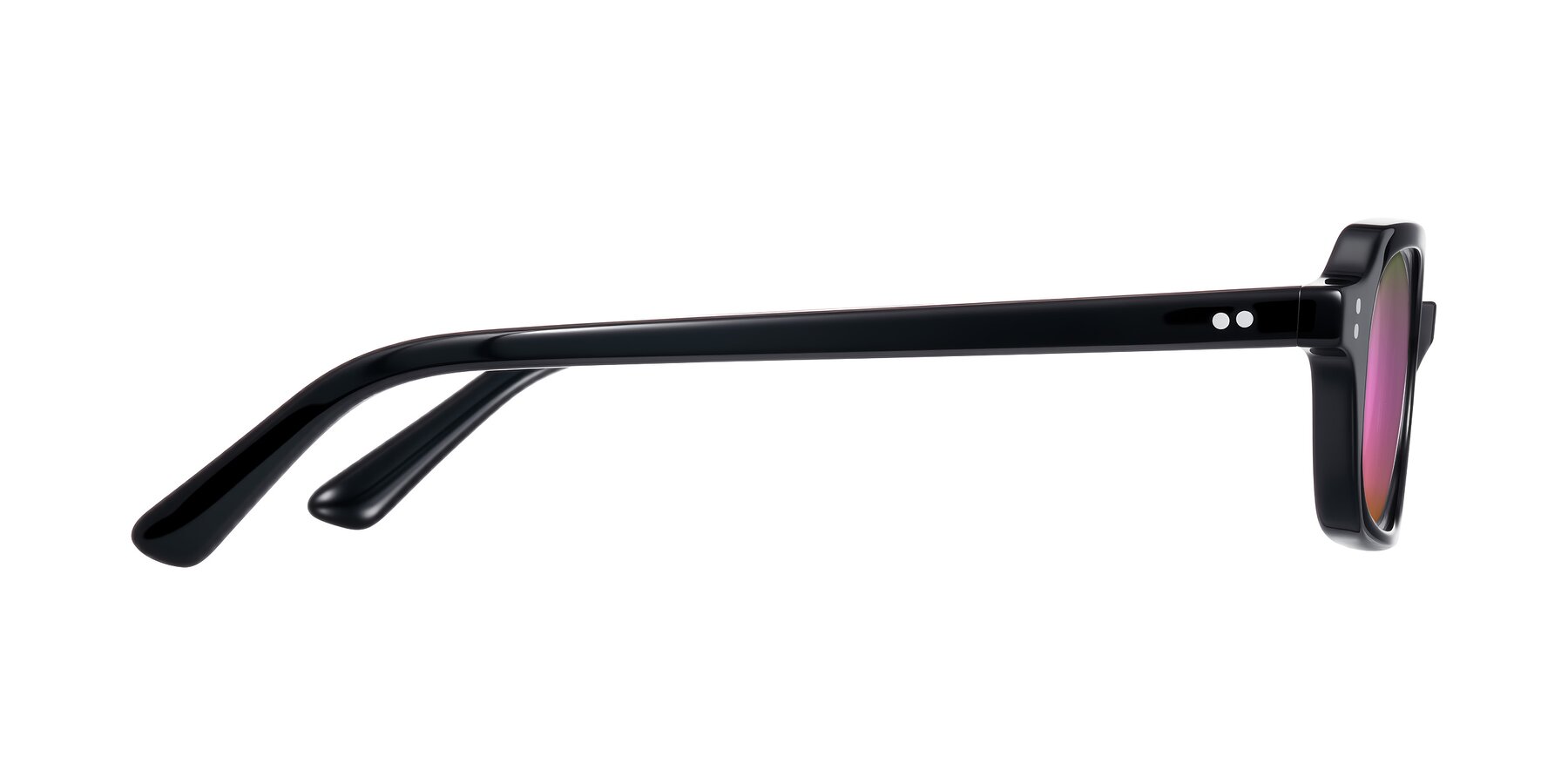 Side of Eustis in Black with Pink Mirrored Lenses