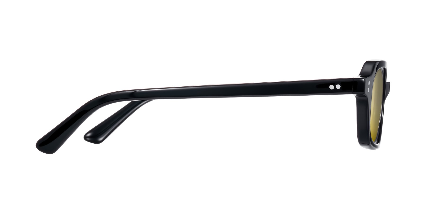 Side of Eustis in Black with Gold Mirrored Lenses