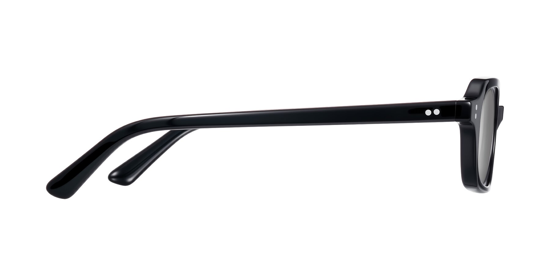 Side of Eustis in Black with Silver Mirrored Lenses