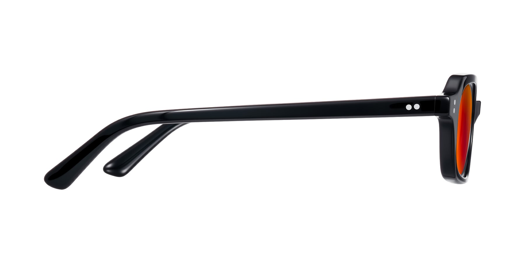 Side of Eustis in Black with Red Gold Mirrored Lenses
