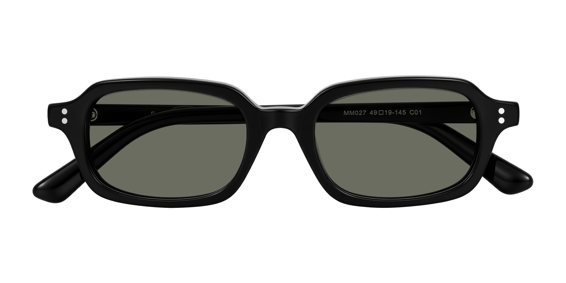 Folded Front of Eustis in Black with Gray Polarized Lenses