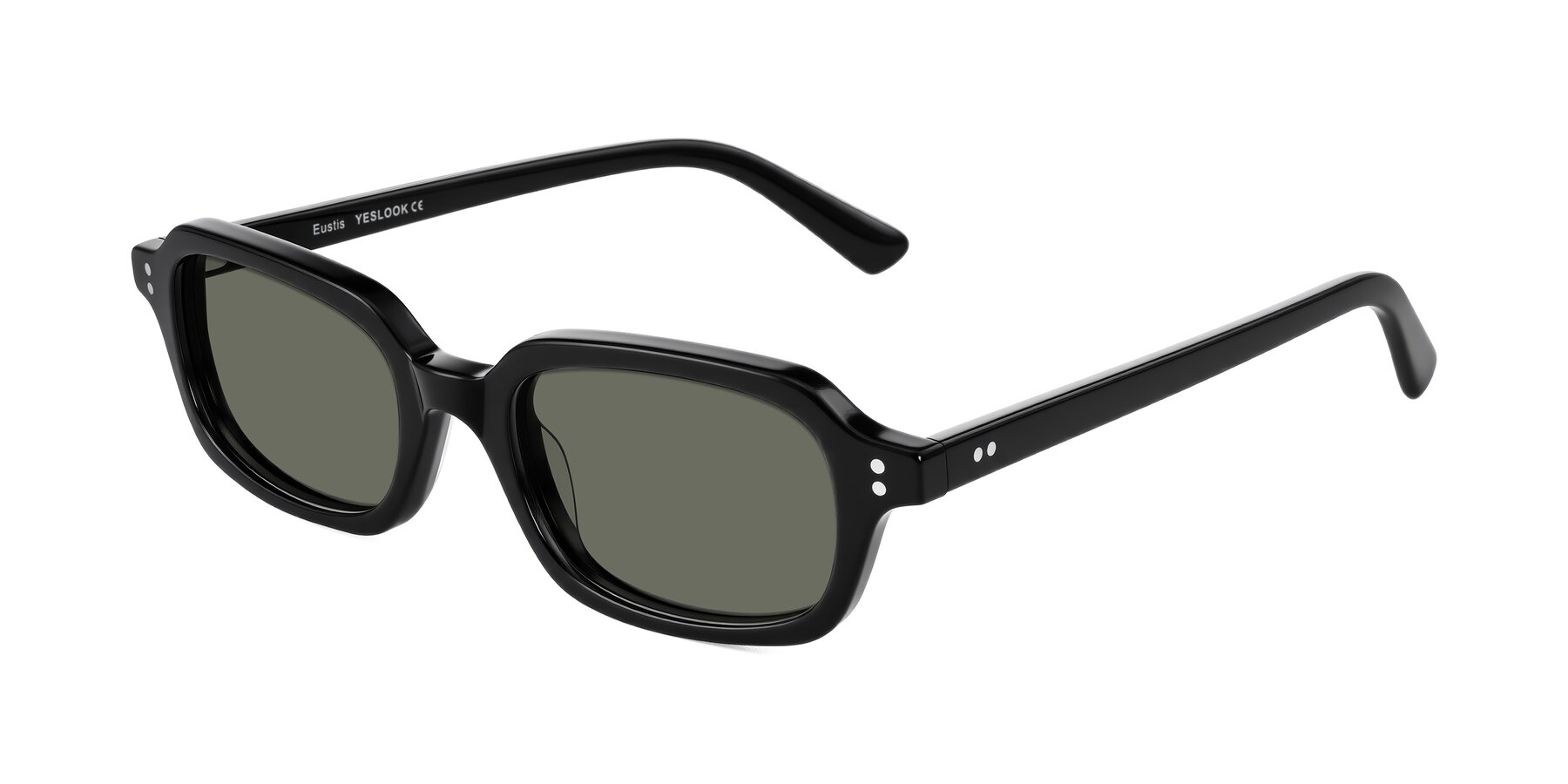 Angle of Eustis in Black with Gray Polarized Lenses