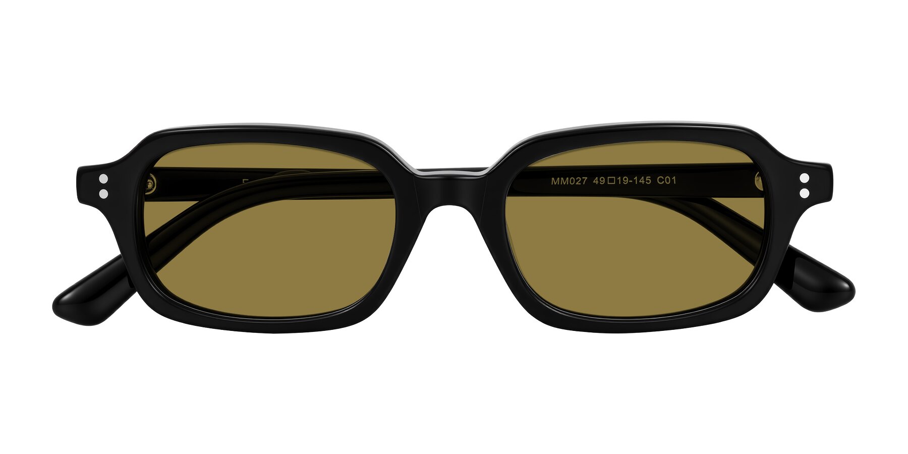 Folded Front of Eustis in Black with Brown Polarized Lenses