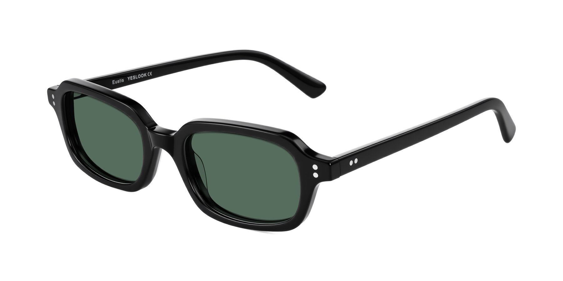 Angle of Eustis in Black with Green Polarized Lenses