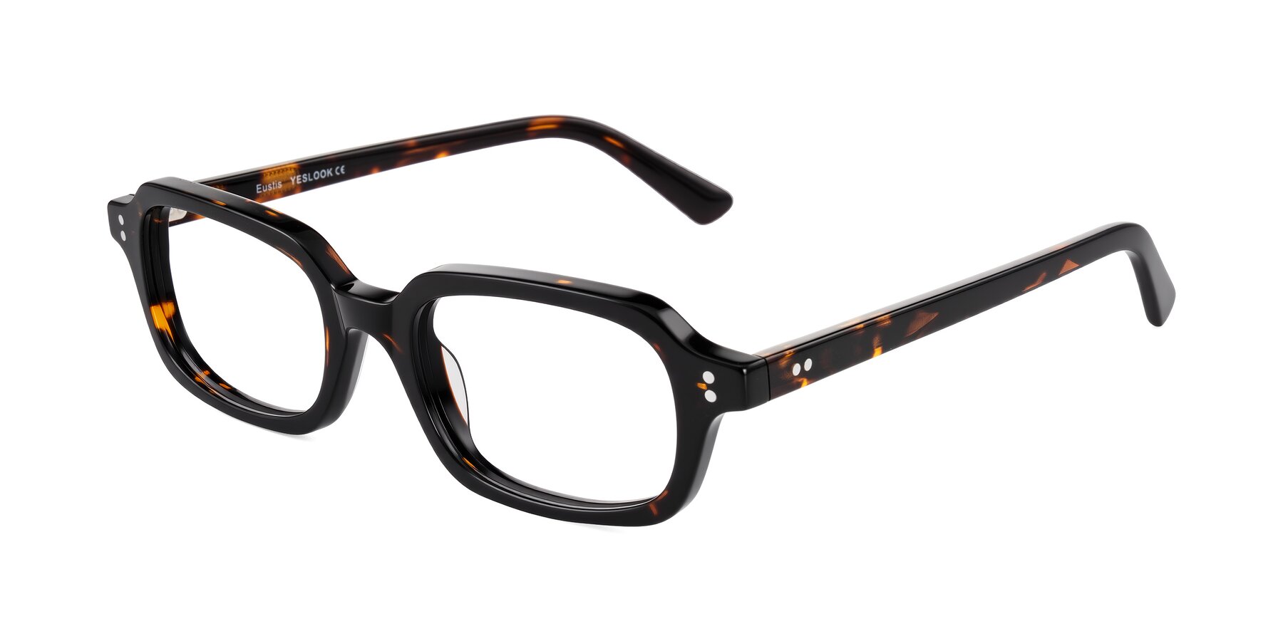 Angle of Eustis in Tortoise with Clear Eyeglass Lenses
