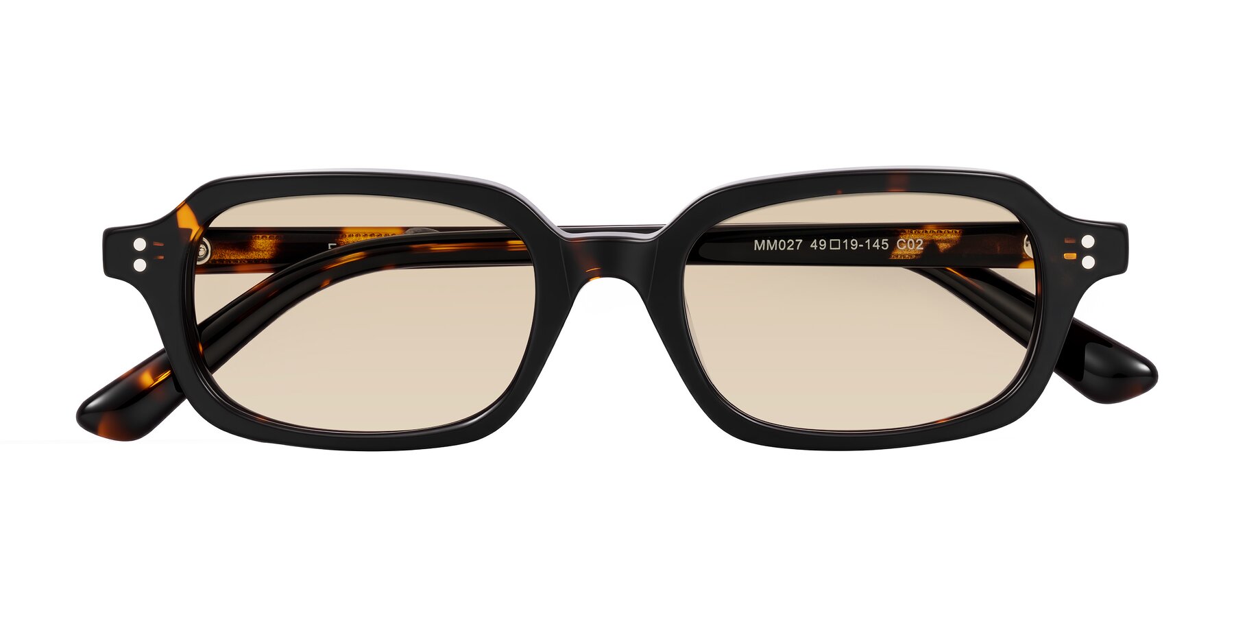 Folded Front of Eustis in Tortoise with Light Brown Tinted Lenses