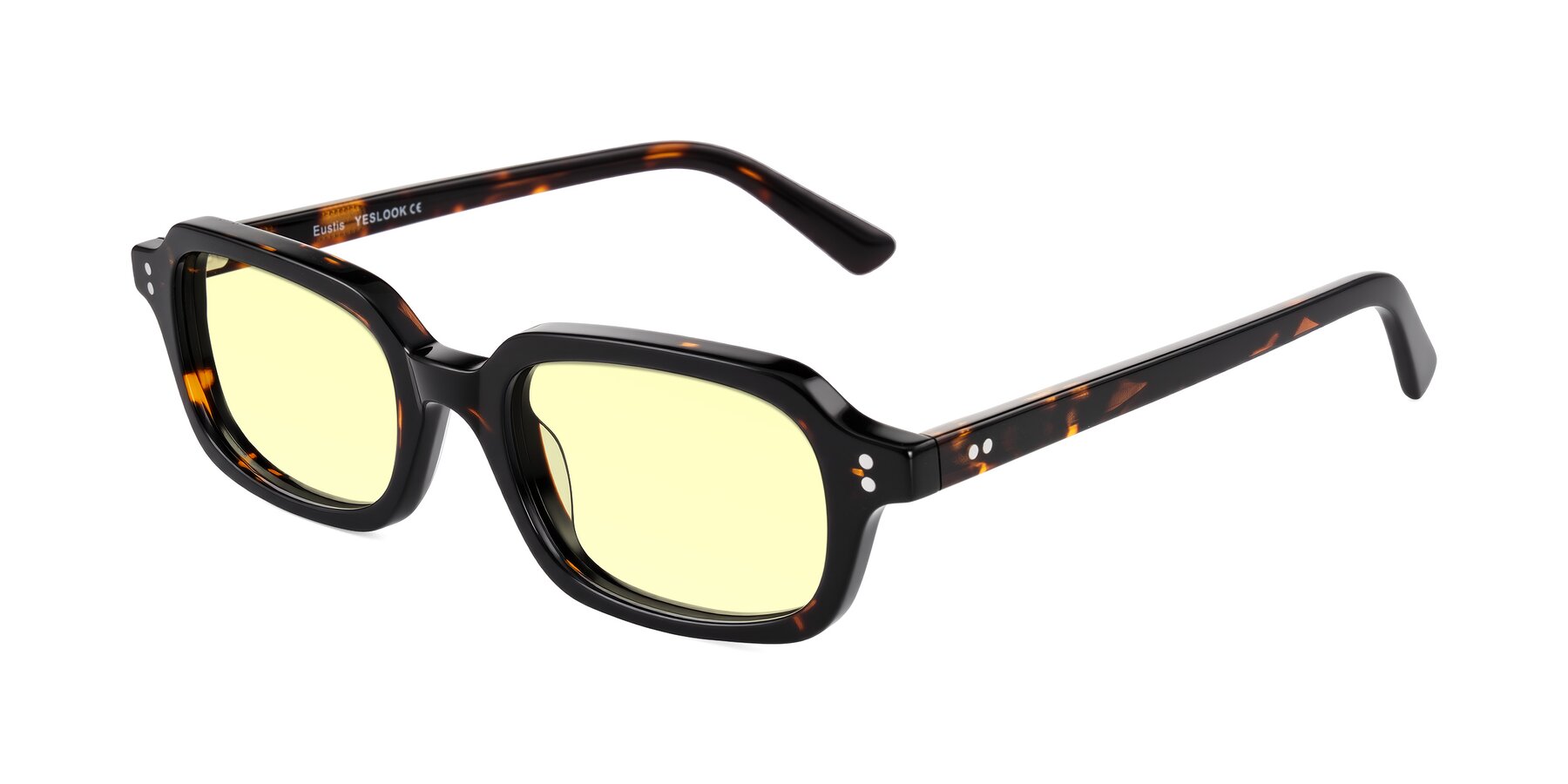 Angle of Eustis in Tortoise with Light Yellow Tinted Lenses