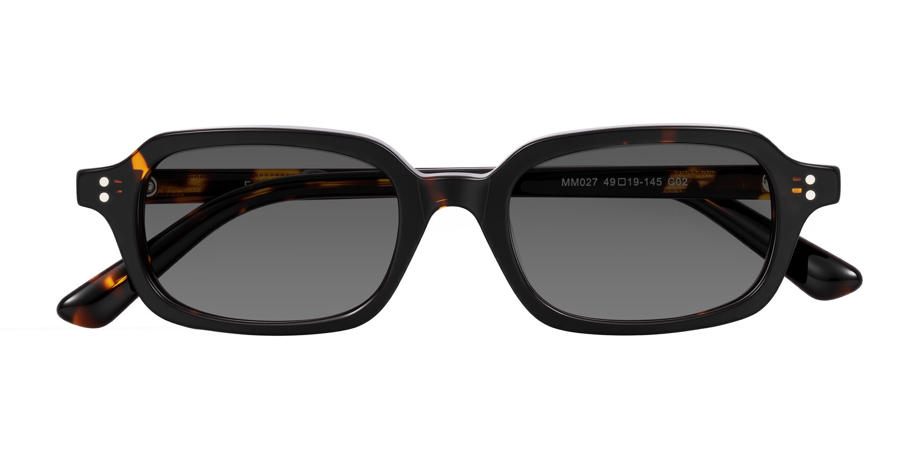 Folded Front of Eustis in Tortoise with Medium Gray Tinted Lenses