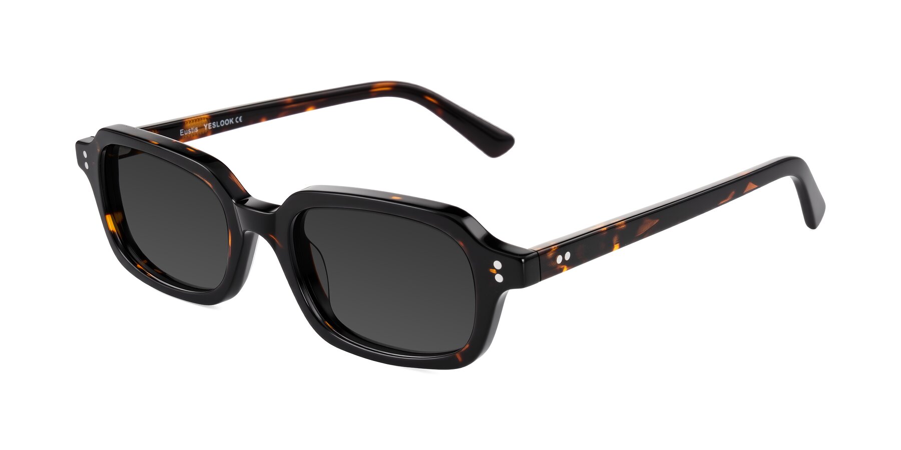 Angle of Eustis in Tortoise with Gray Tinted Lenses