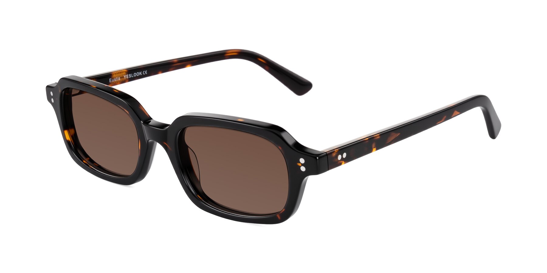 Angle of Eustis in Tortoise with Brown Tinted Lenses