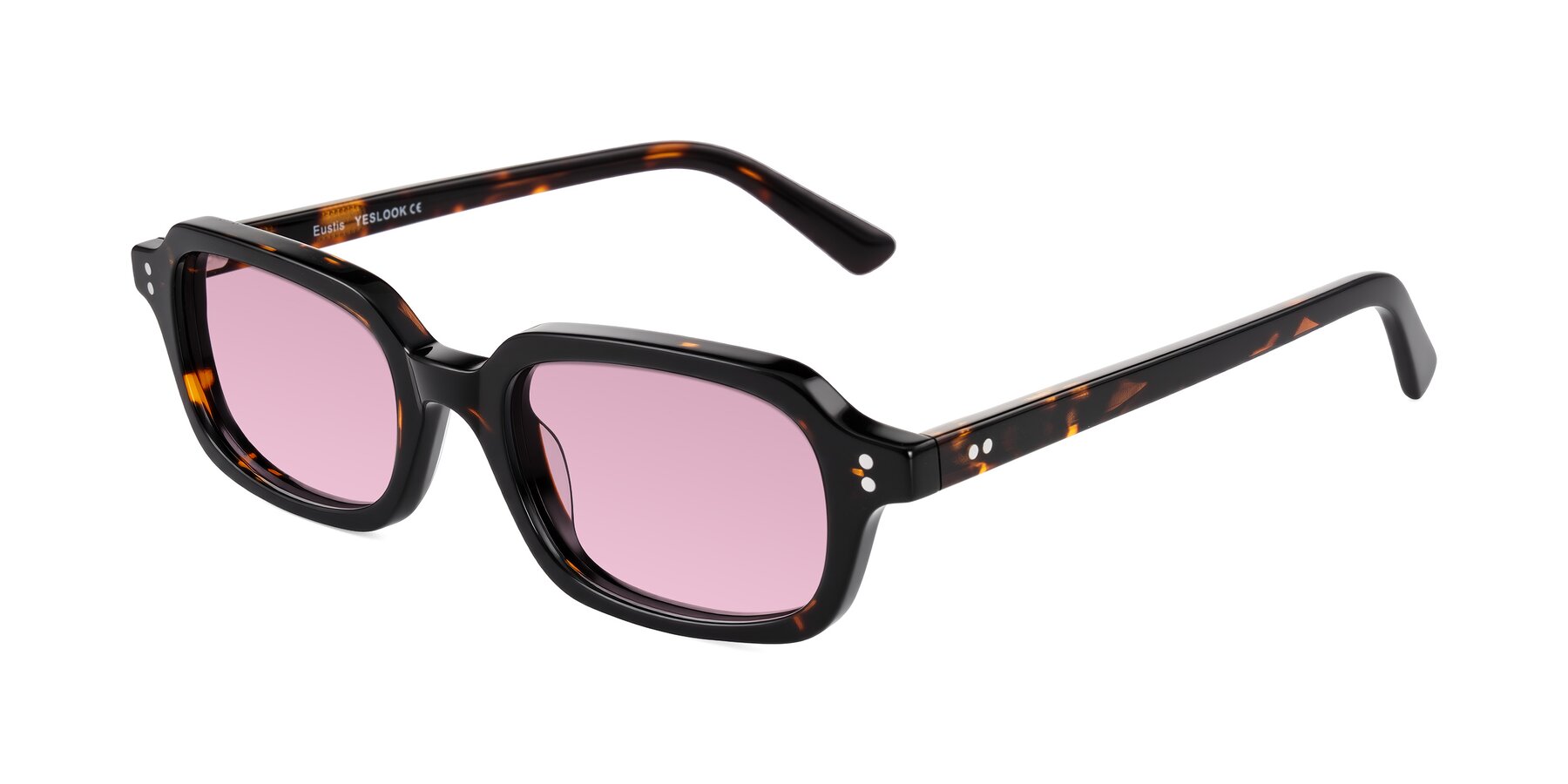 Angle of Eustis in Tortoise with Light Wine Tinted Lenses