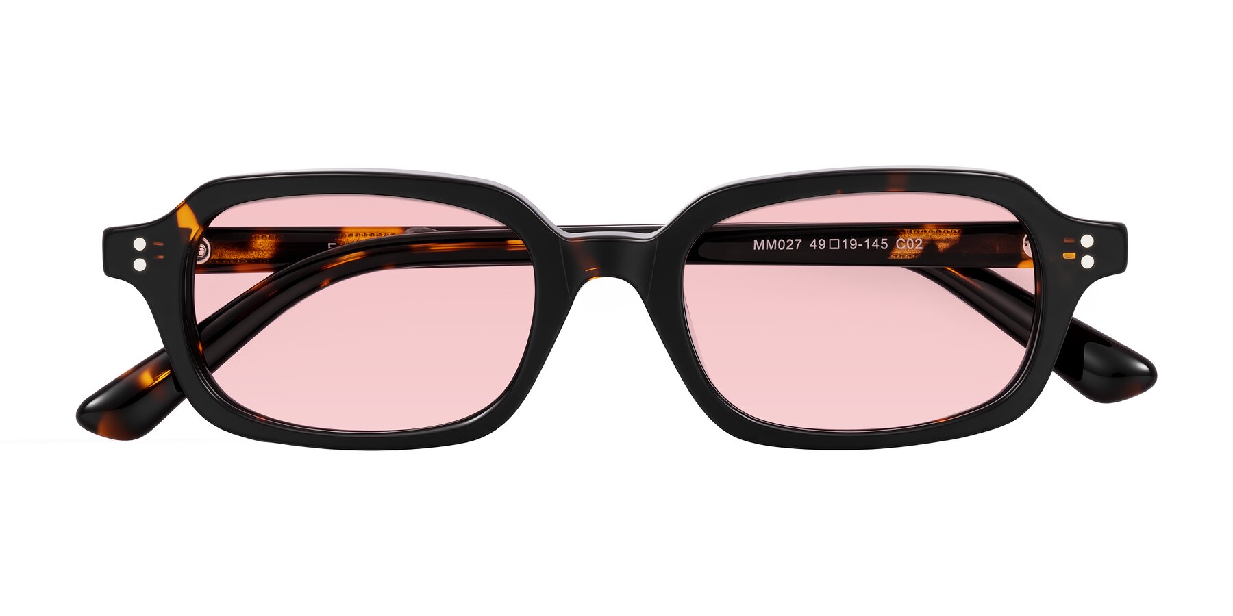 Folded Front of Eustis in Tortoise with Light Garnet Tinted Lenses