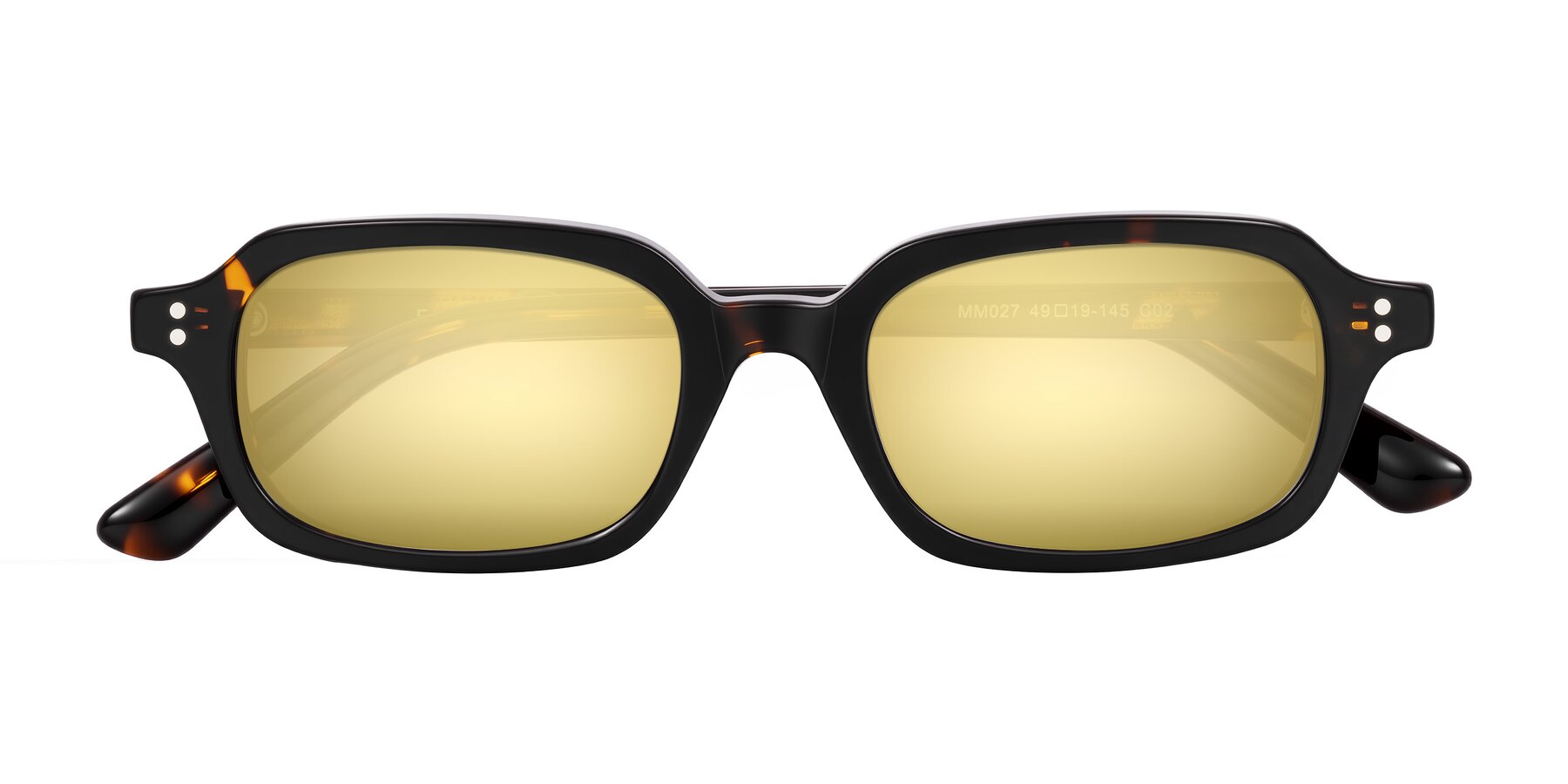 Folded Front of Eustis in Tortoise with Gold Mirrored Lenses