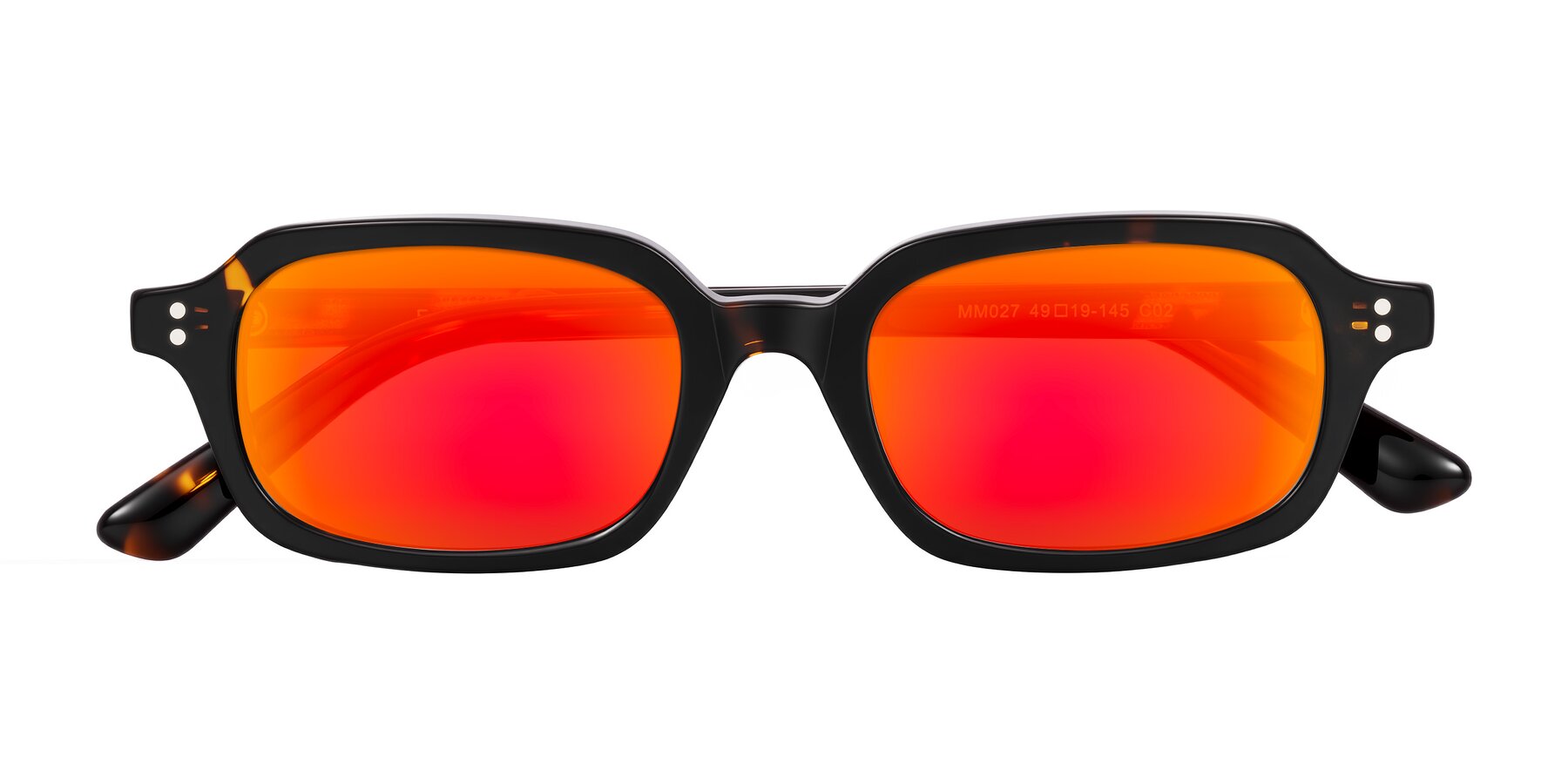 Folded Front of Eustis in Tortoise with Red Gold Mirrored Lenses