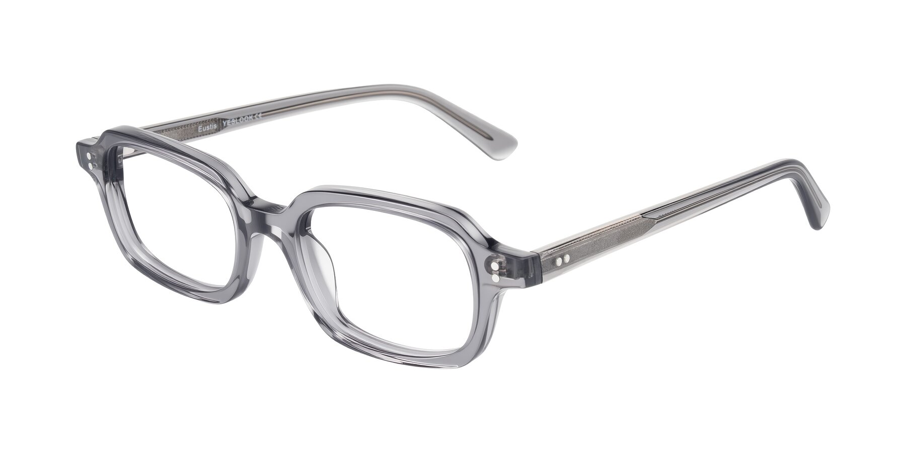 Angle of Eustis in Transparent Gray with Clear Eyeglass Lenses