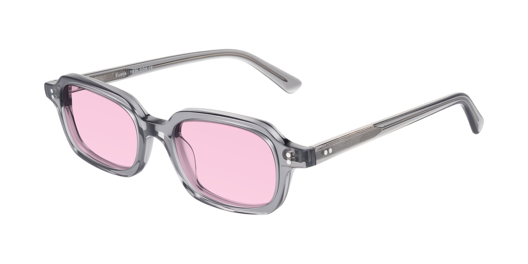 Angle of Eustis in Transparent Gray with Light Pink Tinted Lenses