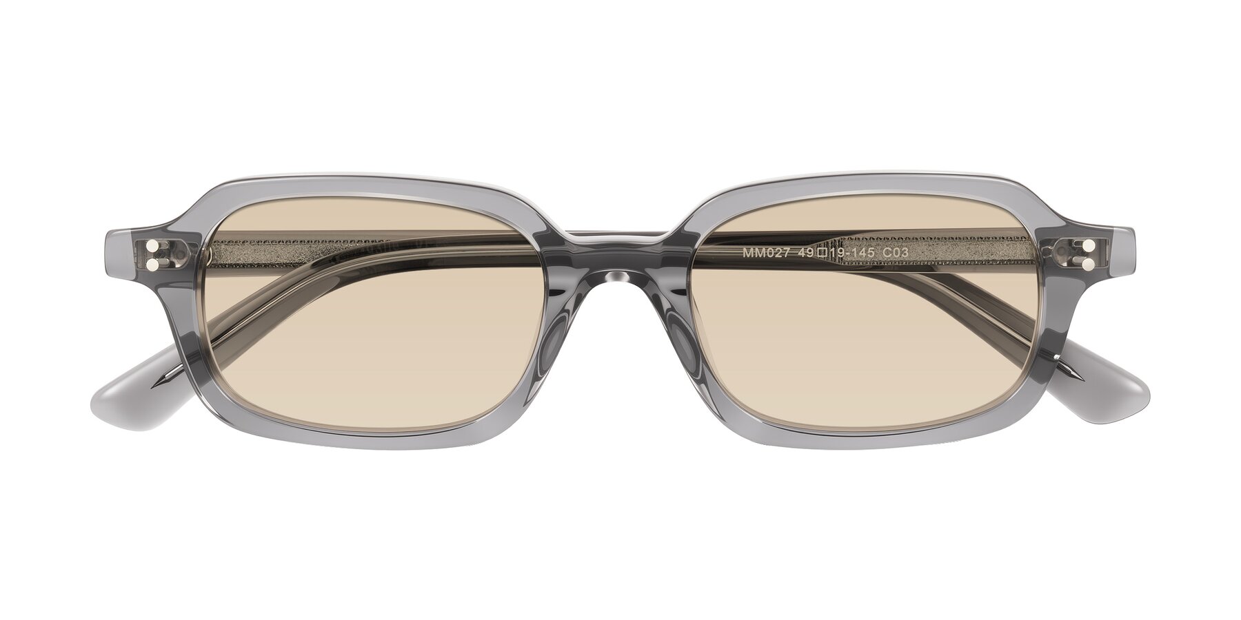 Folded Front of Eustis in Transparent Gray with Light Brown Tinted Lenses